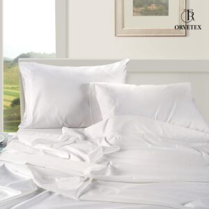 100% cotton satin fitted sheet set of four