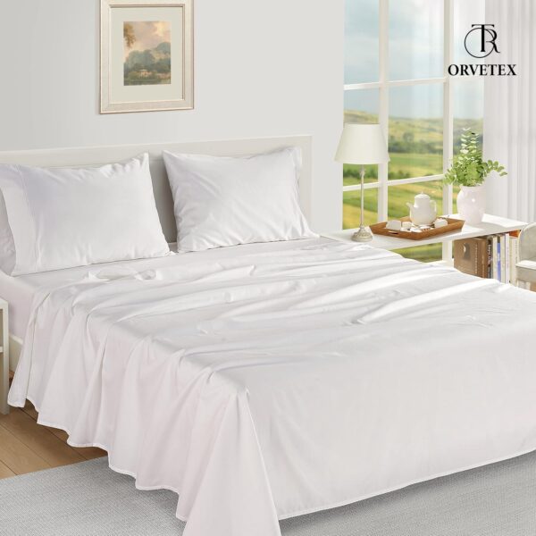 100% cotton satin fitted sheet set of four - 图片 4