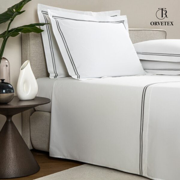 100% cotton satin three-piece bed sheet set - 图片 2