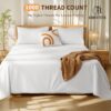 100% pure white cotton fitted sheet set of four - 图片 4