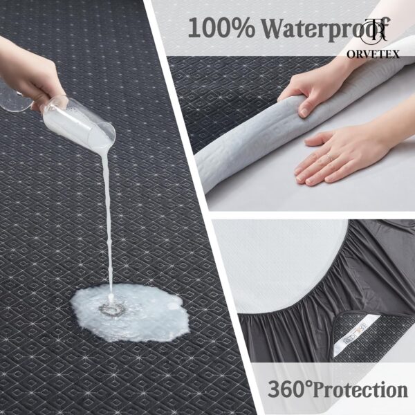 100% Polyester Microfiber Waterproof Fitted Sheet - 图片 4