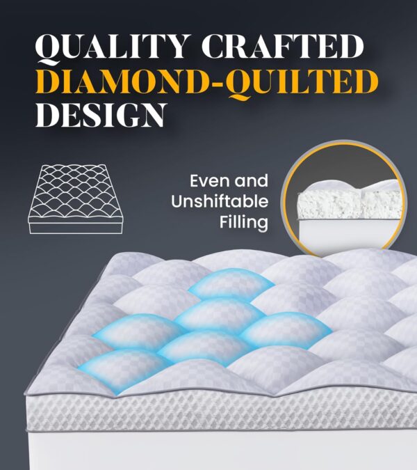 3-Inch Ultra-Fluffy Memory Foam Mattress Topper – Cloud-Like Softness with 4X Back Support, Breathable Pillow-Top Design, Queen Size with 6-21” Deep Pocket Fit - 图片 5