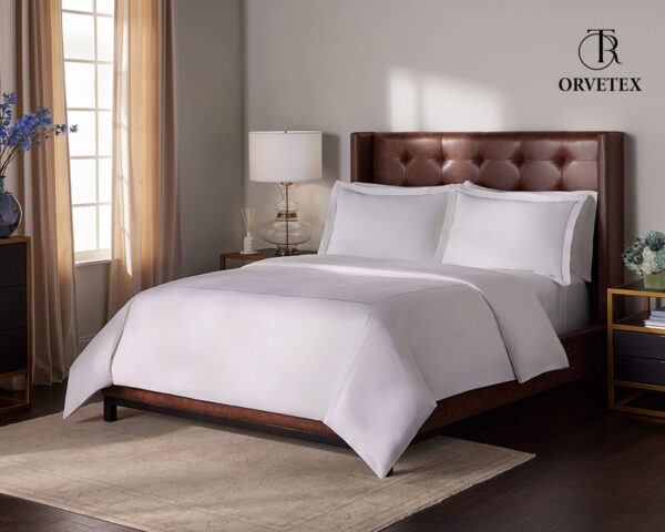 Pure cotton satin 7-piece hotel striped bedding set - 图片 3